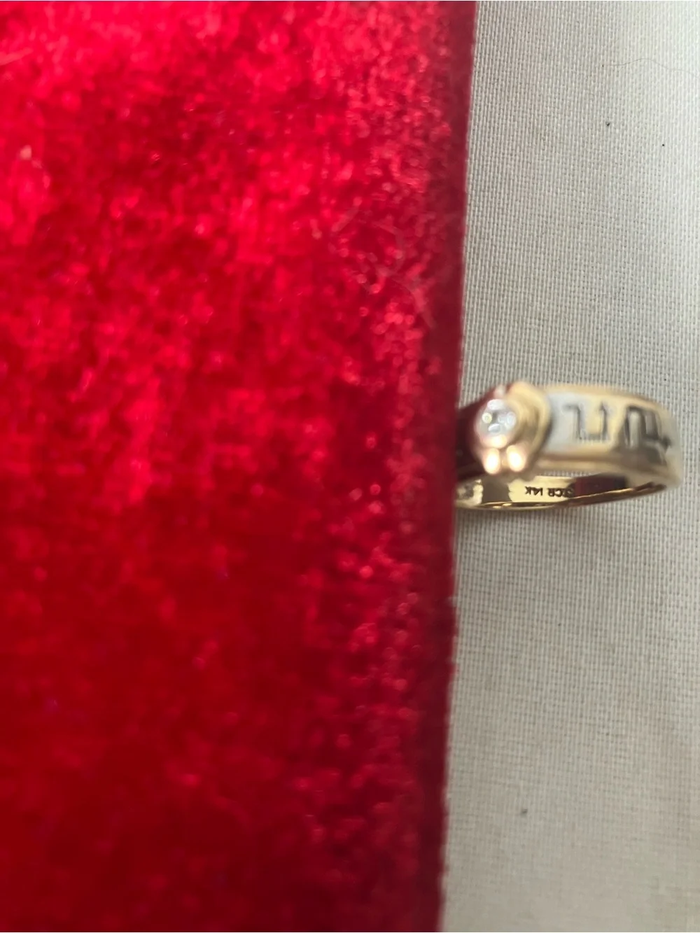 John C Rinker 14K Yellow Gold Greek Key Meander Diamond Accent Ring Sz 7 3.53g.